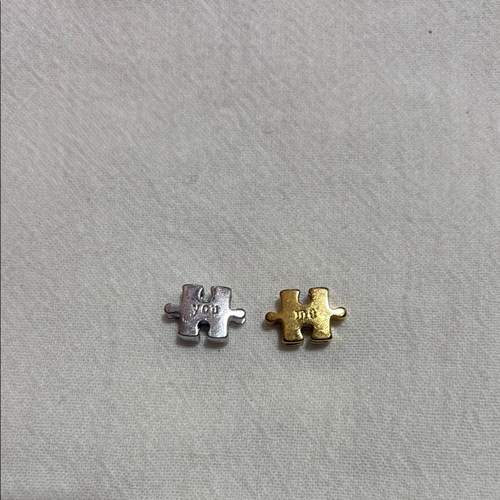 Origami Owl “Me and You” Silver and Gold Puzzle Piece Necklace